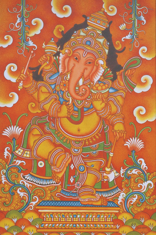 Dancing Ganesha Kerala Mural Artwork