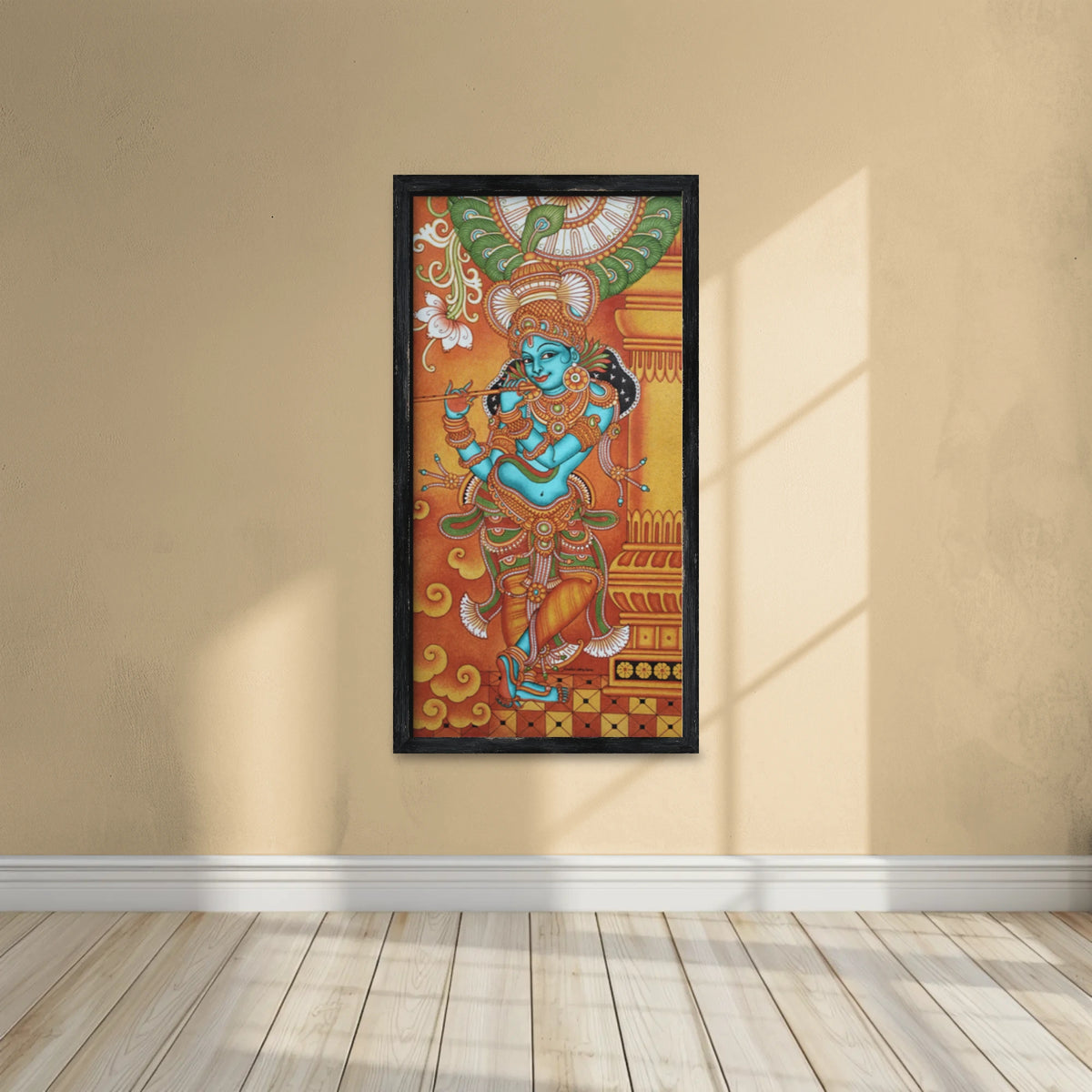 Krishna Mural Painting – Traditional Kerala Artwork
