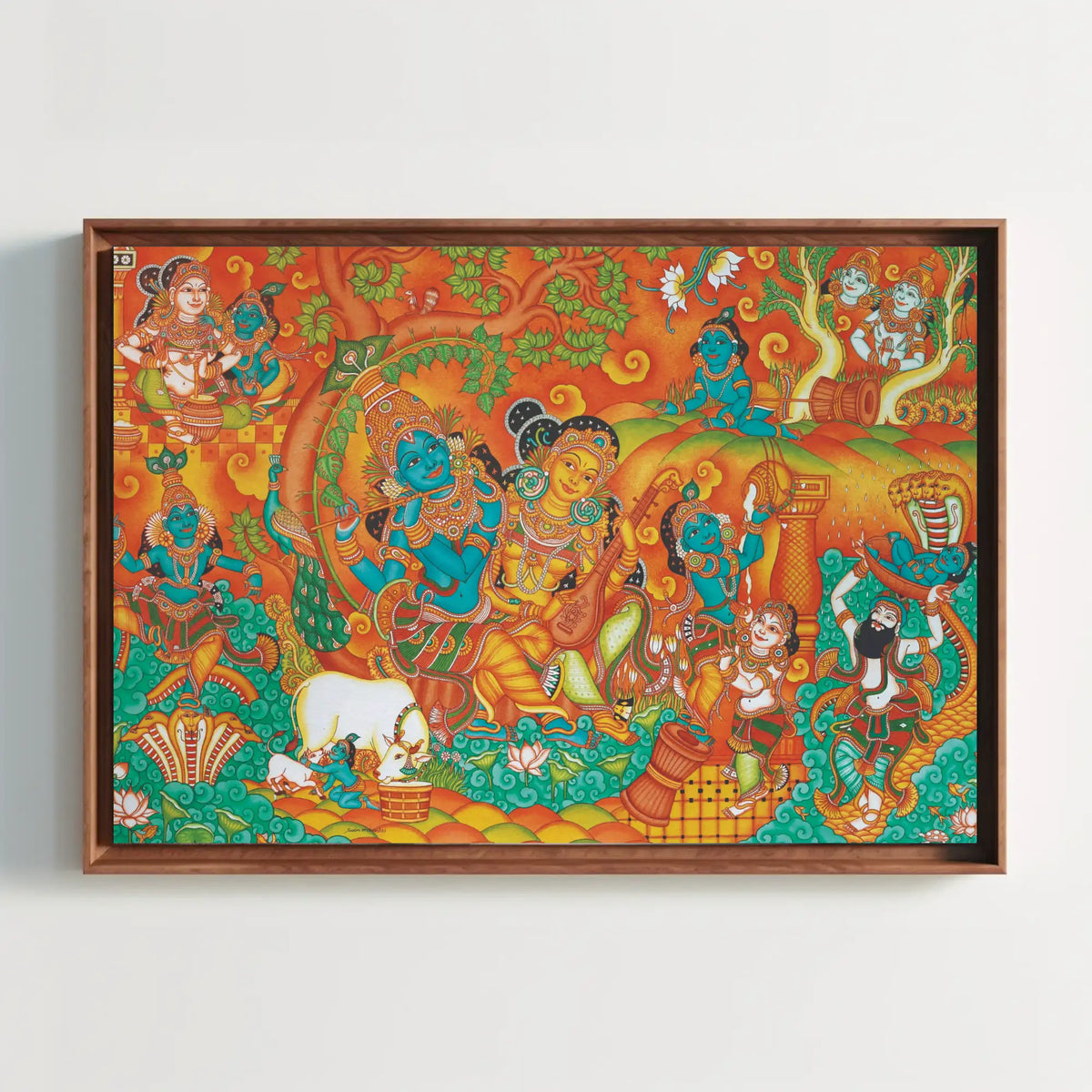 Krishna Leela Divine Stories Kerala Mural Artwork