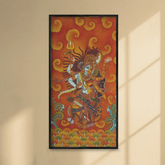 Ardhanarishvara Divine Unity Kerala Mural Artwork