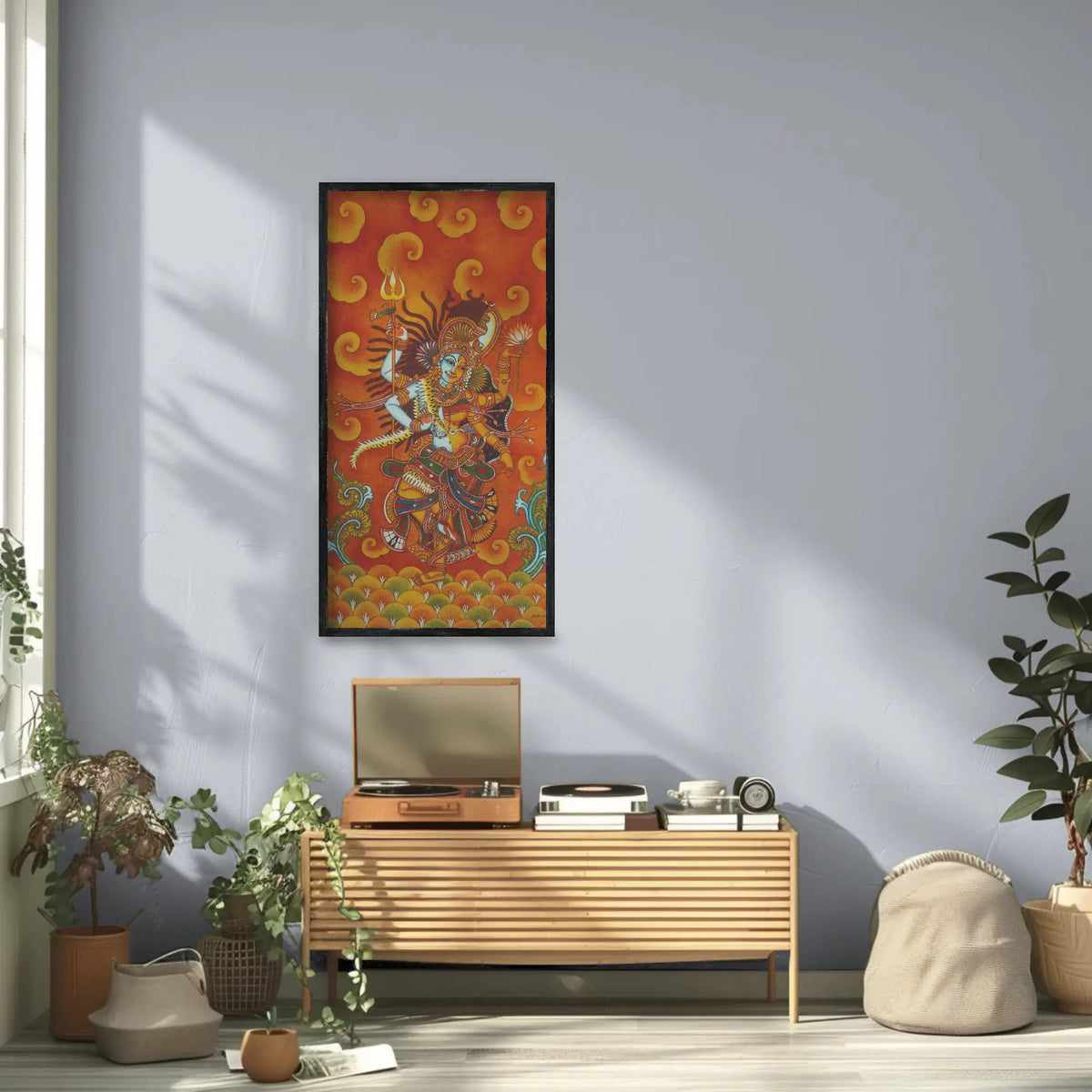 Ardhanarishvara Divine Unity Kerala Mural Artwork