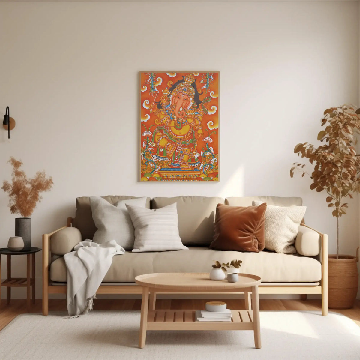 Dancing Ganesha Kerala Mural Artwork