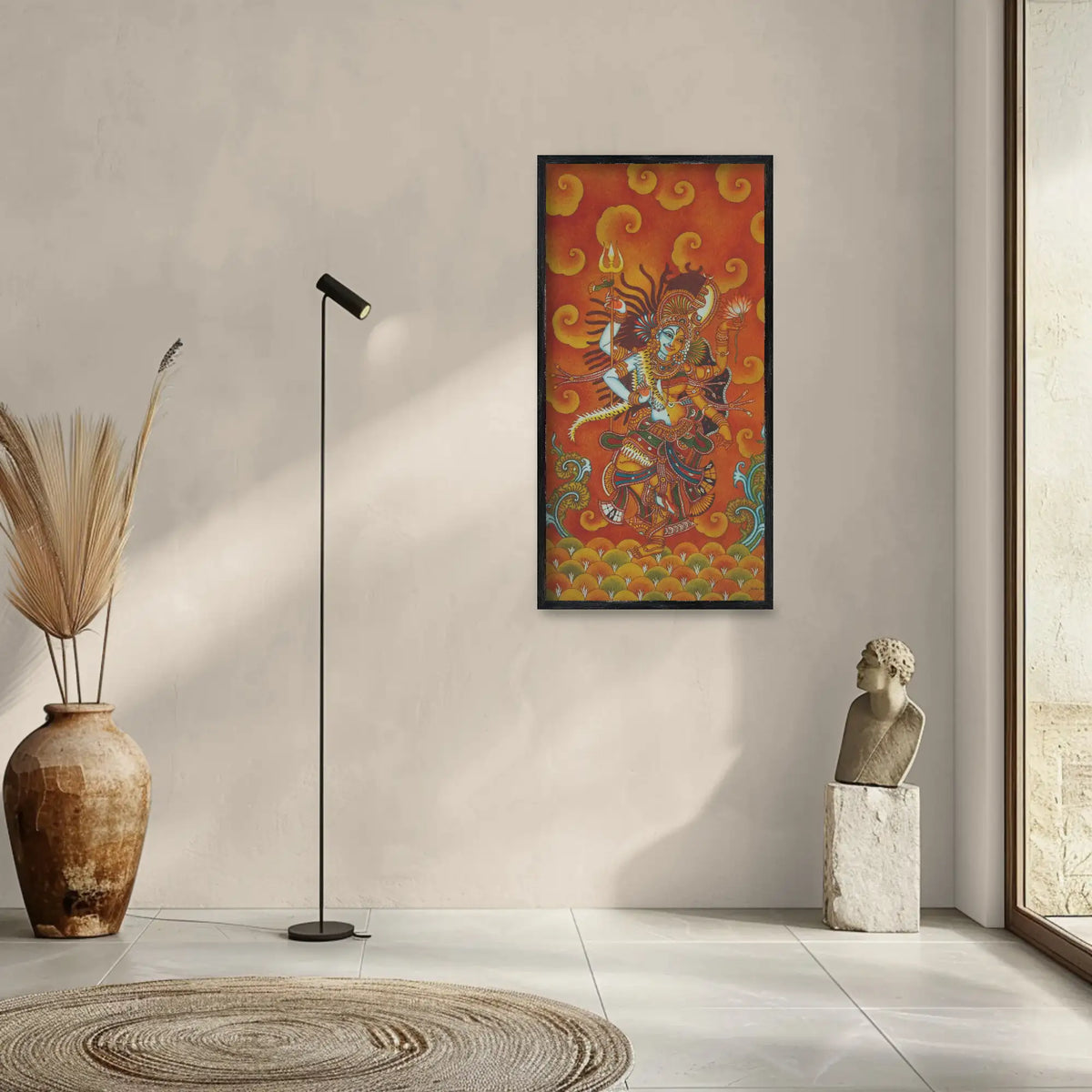 Ardhanarishvara Divine Unity Kerala Mural Artwork